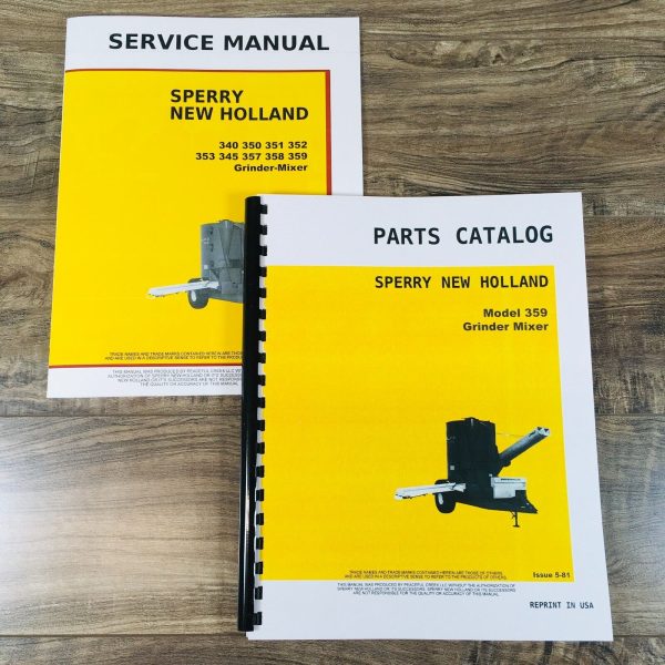 Sperry New Holland 359 Grinder Mixer Service Manual Parts Catalog Repair Shop NH