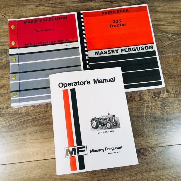 Massey Ferguson 235 Tractor Service Parts Operators Manual Repair Shop Set Owner