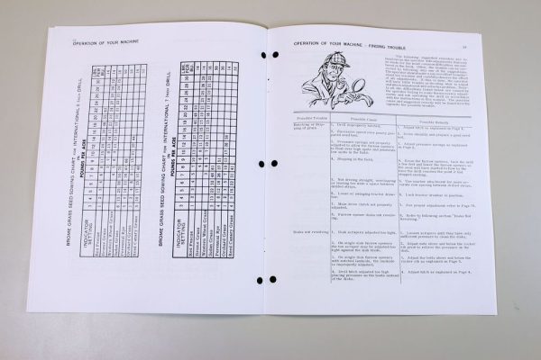 International 510 Grain Drill Planter Owners Operators Manual Settings Chart - Image 5