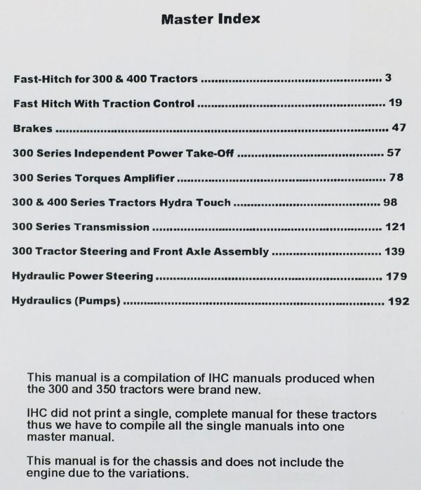 International Farmall 350 Tractor Diesel Engine Chassis Service Repair Manual - Image 2