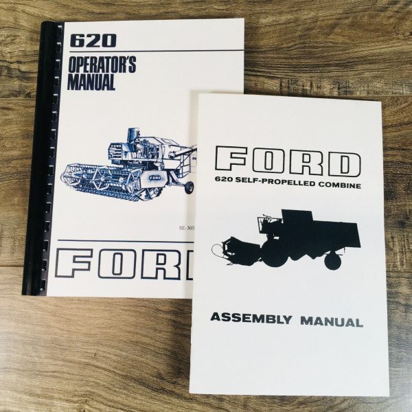 Ford 620 Self-Propelled Combine Operators Manual Set Owners Book Maintenance