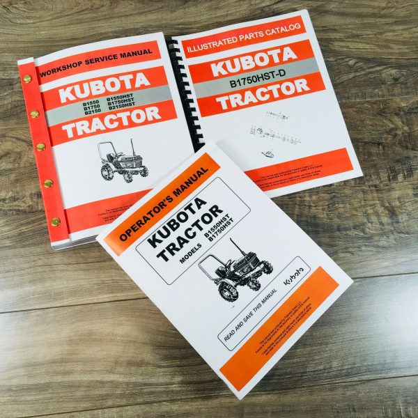 Kubota B1750Hst-D Tractor Service Manual Parts Catalog Operators Repair Shop 4Wd