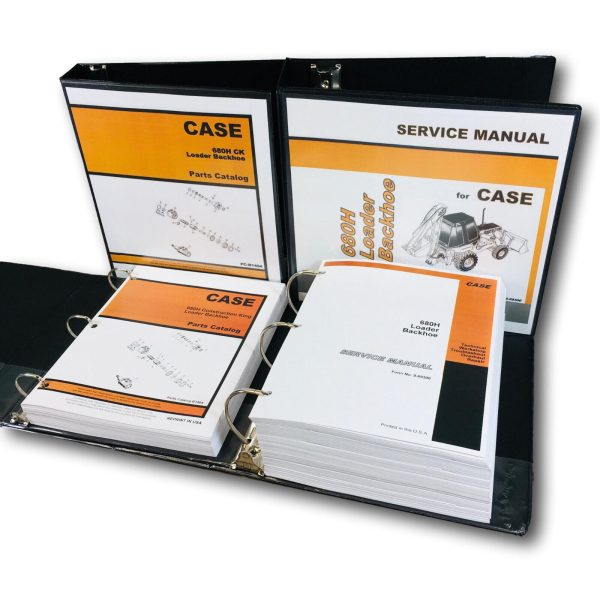 Case 680H Ck Loader Backhoe Service Manual Parts Catalog Workshop Book Shop Set