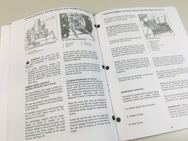 Ford 8530 8630 8730 8830 Tractor Parts Operators Manual Owners Set Book Catalog - Image 6