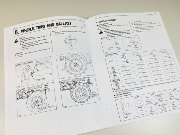 Kubota L2250Dt Tractor Operators Owners Manual Parts Catalog Set Book - Image 8