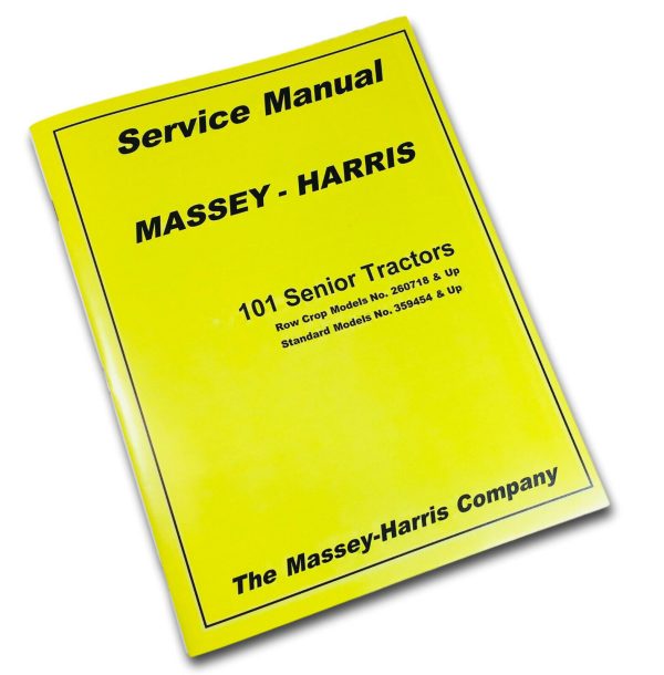 Massey Harris 101 Senior Tractor Service And Operators Manual Repair Technical