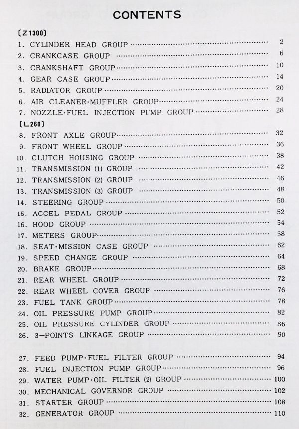 Kubota L260P Tractor Parts Assembly Manual Catalog Exploded Views Numbers - Image 2