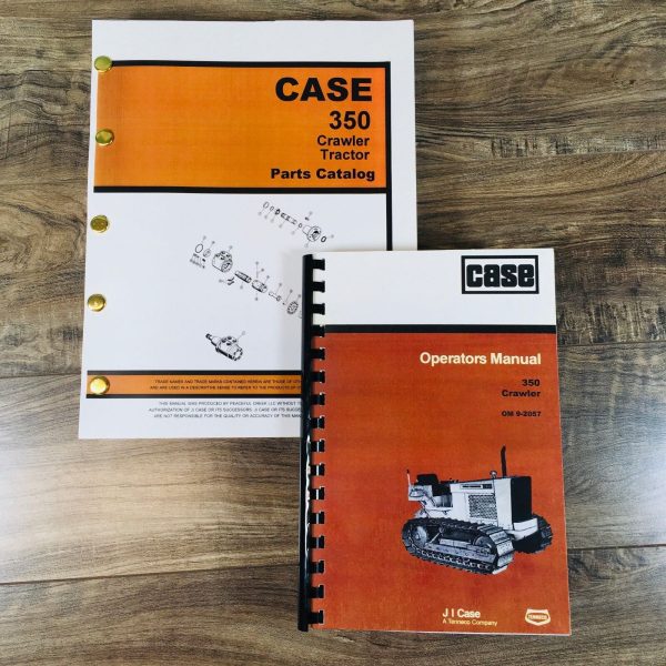 Case 350 Crawler Tractor Operators Parts Manual Catalog Owners Set Book