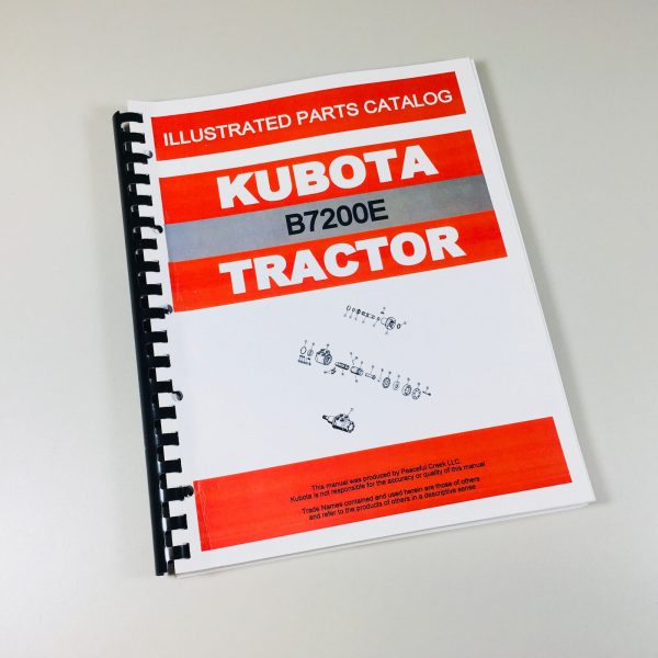 Kubota B7200E Tractor Parts Assembly Manual Catalog Exploded Views Numbers