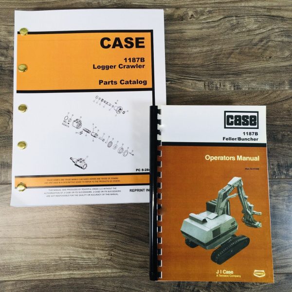 Case 1187B Feller Buncher logger Crawler Parts Operators Manual Set Owners Book