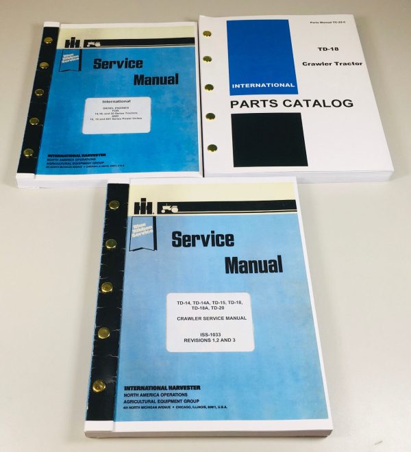 International Td18 Crawler Chassis Engine Service Parts Manual Catalog Set