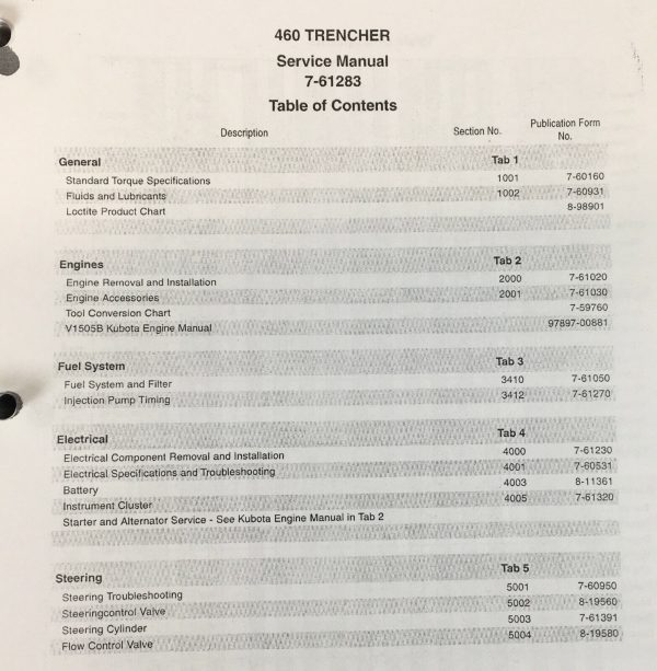 Case 460 Trencher Service Manual Repair Shop Technical Book Workshop Overhaul - Image 3