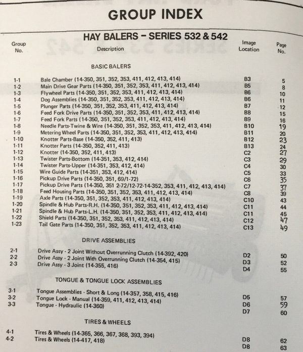Ford 532 542 Small Square Hay Baler Parts Operators Manual Owners Service Set - Image 3
