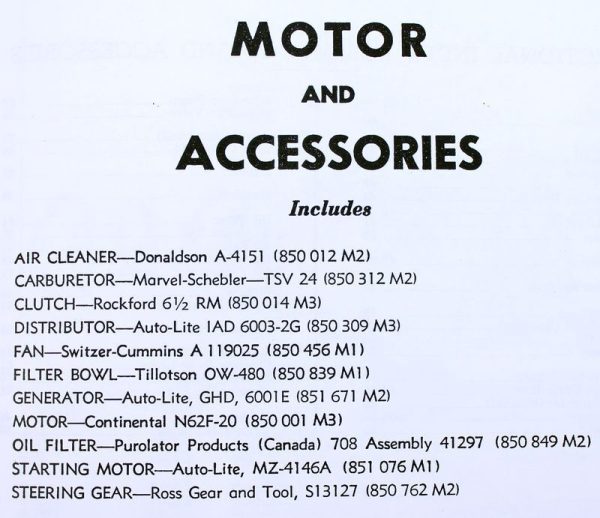 Massey Harris Pony Tractor Parts Catalog Repair List Manual Motor Accessories - Image 2