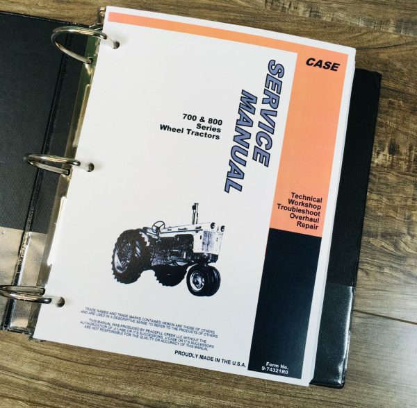 Case 700 800 Series Wheel Tractor Service Manual Parts Catalog Repair Shop Set - Image 3