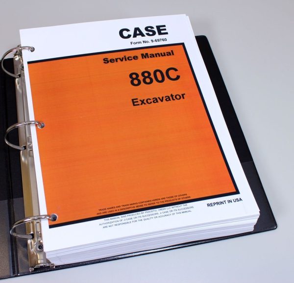 Case 880C Crawler Excavator Service Technical Manual Repair Shop Binder Trackhoe - Image 2