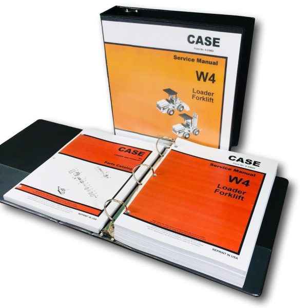 Case W4 Wheel Loader Forklift Service Manual Parts Catalog Repair Shop Set Book