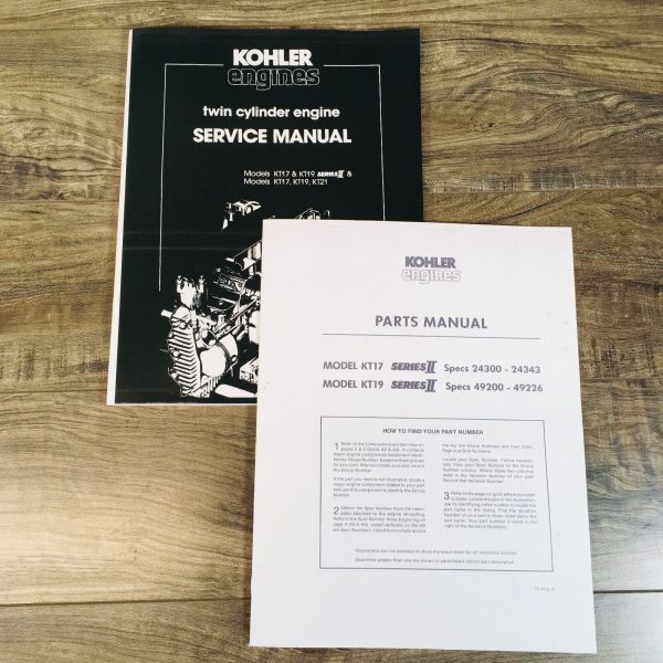 Kohler Kt17 & Kt19 Series Ii Engine Service Parts Manual Set Repair Workshop