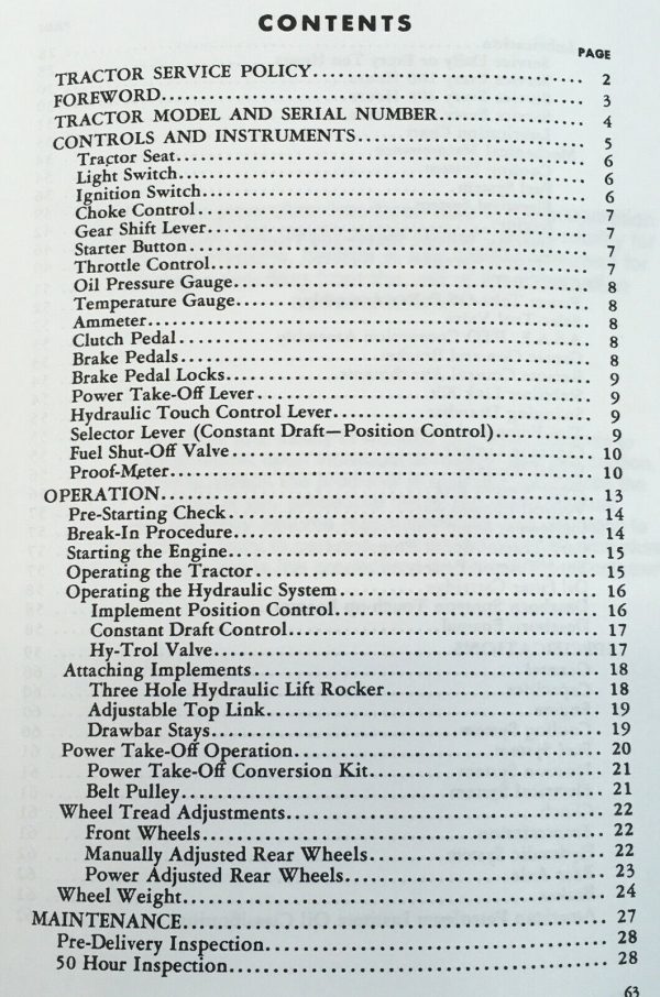 Ford 700 900 Series Tractor Operators Manual Owners Book Maintenance - Image 4