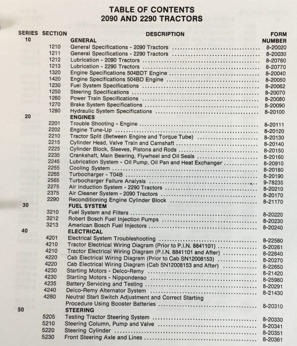 Ji Case 2090 2290 Tractor Service Manual Repair Shop Technical Book Workshop - Image 3