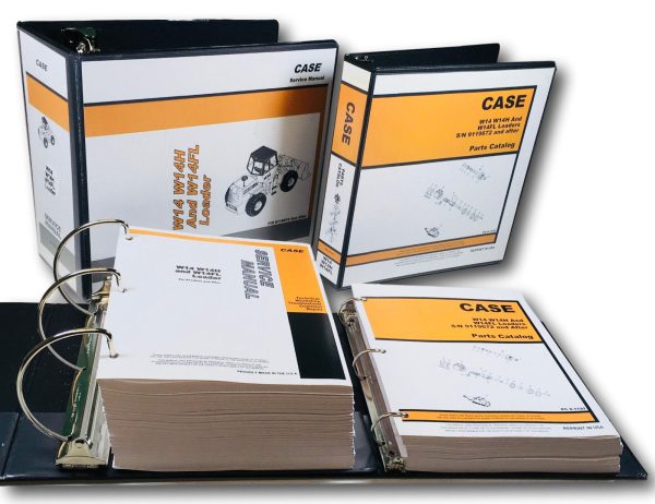 Case W14 W14H W14Fl Wheel Pay Loader Service Repair Manual Parts Catalog Set