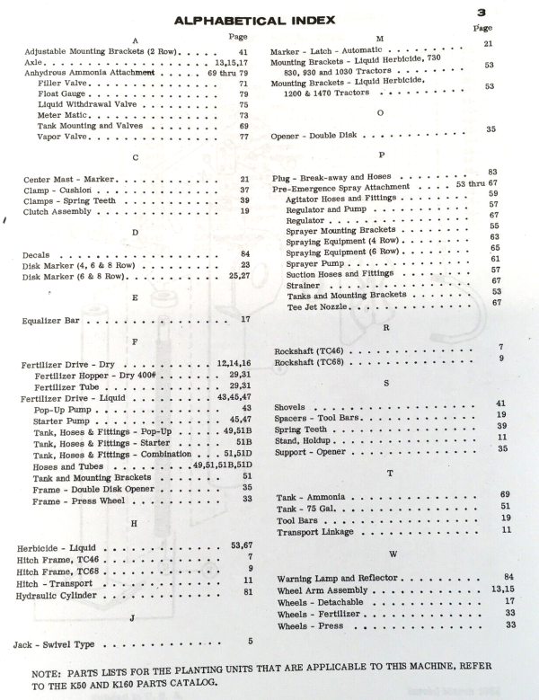 Case TC46 TC68 Trail Type 4 to 6 Row Tool Bar Carriers Parts Manual Catalog Book - Image 2