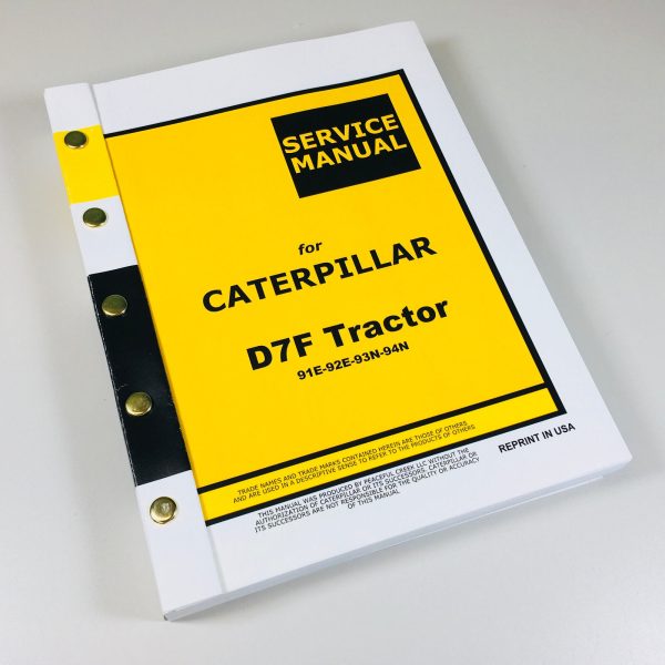 Cat Caterpillar D7F 91E 92E 93N 94N Crawler Tractor Dozer Service Repair Manual