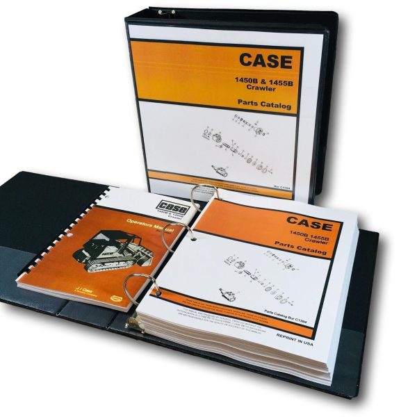 Case 1450B 1455B Crawler Parts Catalog Operators Manual Owners Set Catalog Book