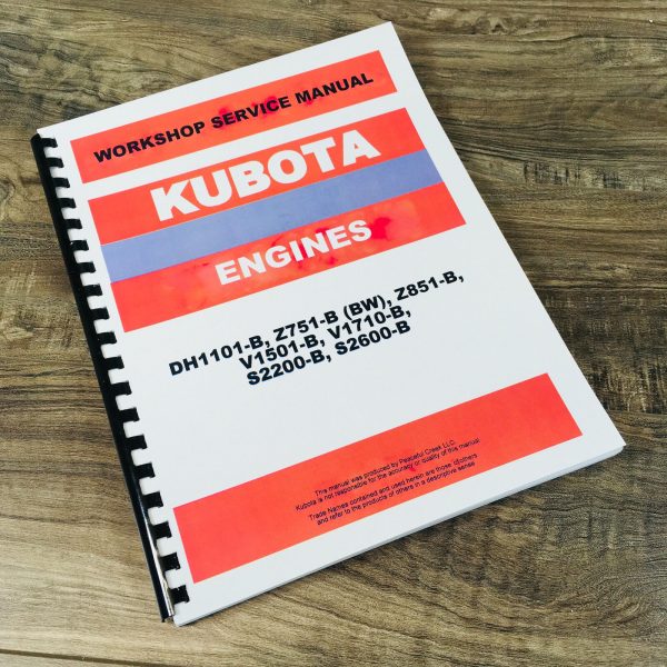 Kubota Dh1101-B Z751-B Bw Z851-B V1501-B Engine Service Manual Repair Shop Book