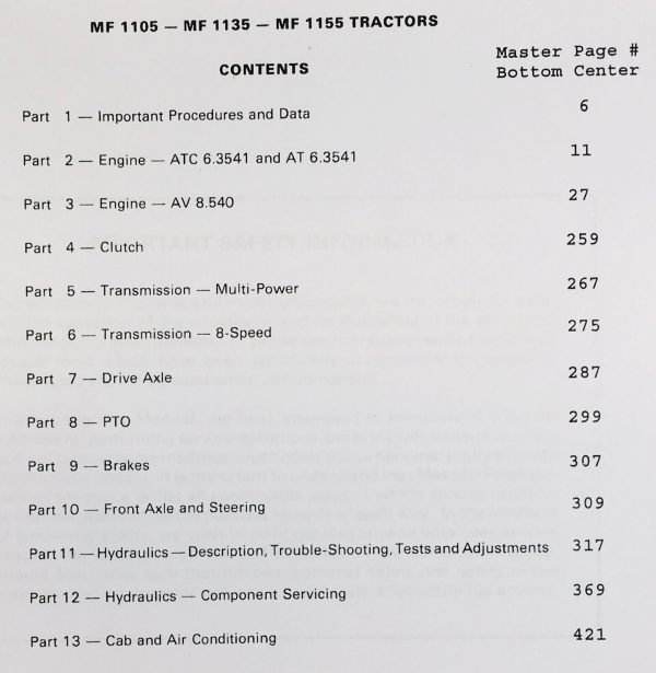 Massey Ferguson 1155 Tractor Service Parts Operators Manual Repair Set Owner - Image 2