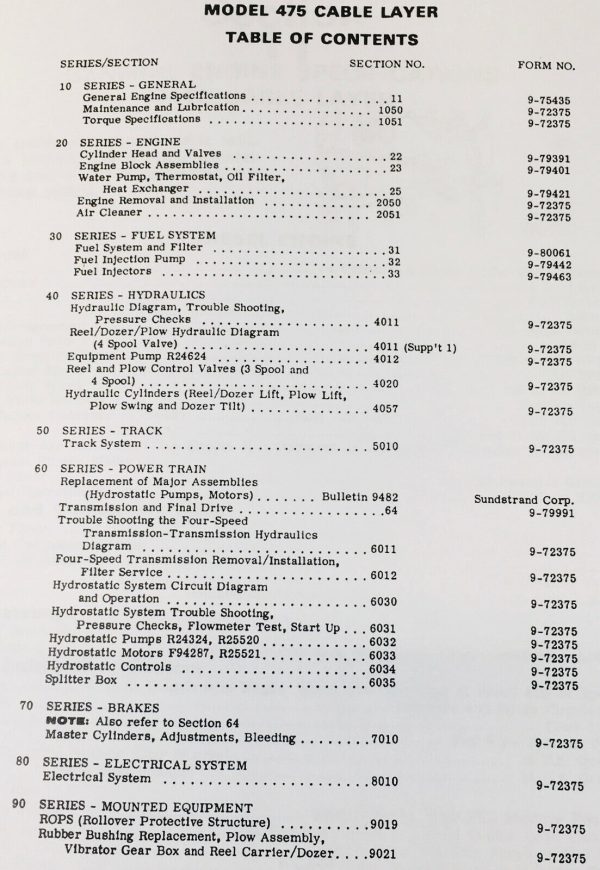 Case 475 Cable Layer Service Manual Repair Shop Technical Book Workshop Overhaul - Image 2