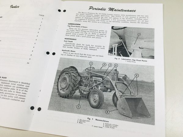 Massey Ferguson Mf 32 Utility Loader Operators Owners Manual Maintenance - Image 3