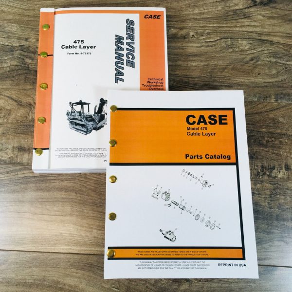 Case 475 Cable Layer Service Manual Parts Catalog Set Engine 301B Book Workshop