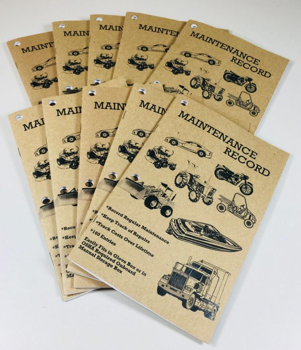 Maintenance Record Service Repair History Book 10 Pack Auto Boat Truck Tractor