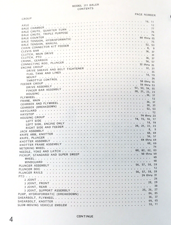 New Holland 311 Baler Parts Manual Catalog Book Assembly Schematic Exploded View - Image 2