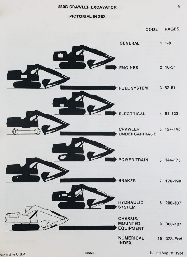 Case 880C Crawler Excavator Service Manual Parts Catalog Shop Binder Trackhoe - Image 9