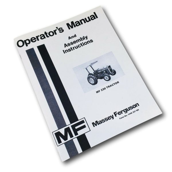 Massey Ferguson 230 Tractor Operators Owners Manual Book S/N Prior To 9A349200