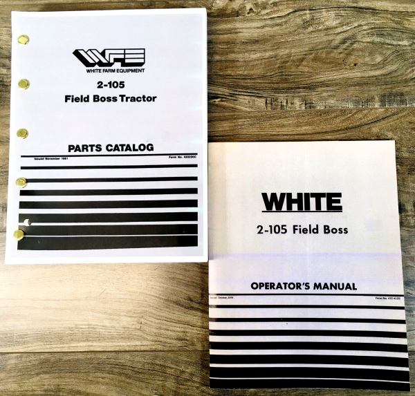 White 2-105 Field Boss Tractor Parts Operators Manual Set Owners Catalog Book