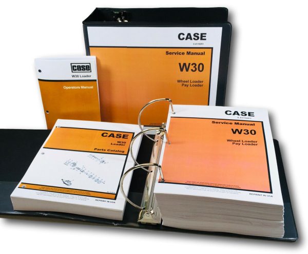 Case W30 Wheel Loader Pay Loader Service Parts Operators Manual Shop Set