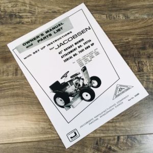 Jacobsen 42'' Rotary Mower Attachment 59736 Garden Tractor Operators Manual