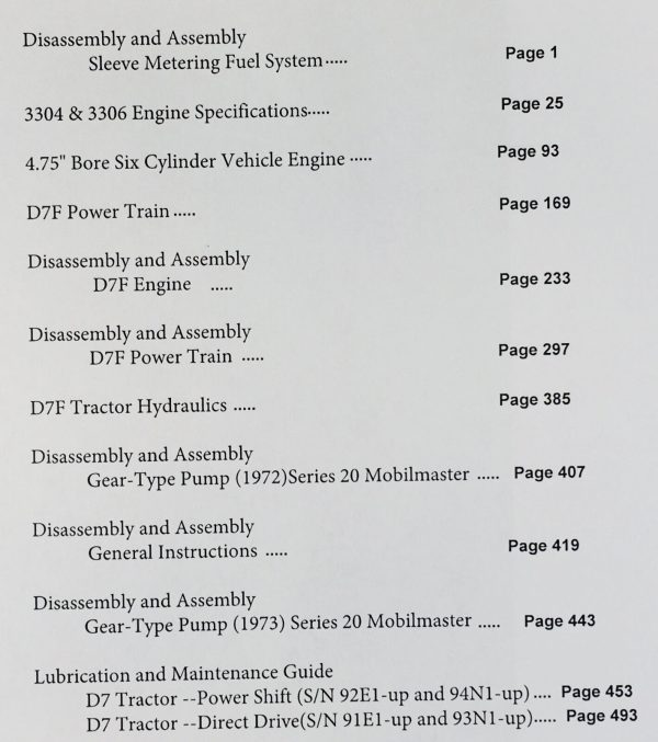 Cat Caterpillar D7F 91E 92E 93N 94N Crawler Tractor Dozer Service Repair Manual - Image 2