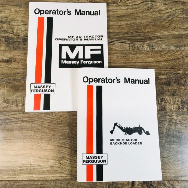 Massey Ferguson 30 Tractor Loader Backhoe Operators Manual Set Owners Book