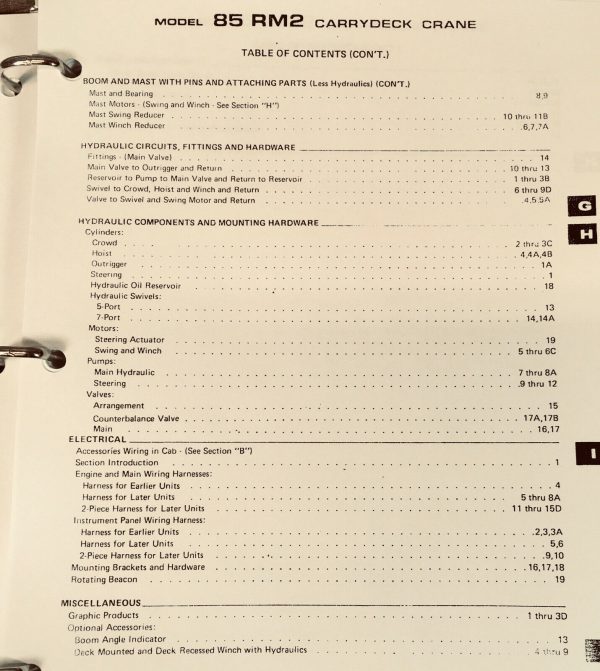 Case Drott 85Rm2 Carrydeck Crane Manual Service Parts Catalog Operators Set Book - Image 5