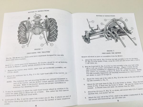 Oliver 356 Mower Operators Instructioins Manual 44, Super 44, 440 Tractor - Image 4