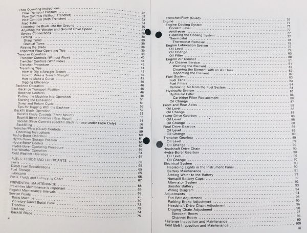 Case Dh5 Trencher Operators Owners Manual Maintenance Book Davis Adjustments - Image 6