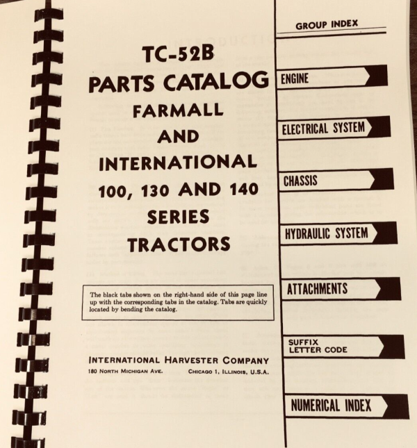Farmall International 140 Tractor Parts Operators Manual Set C123 SN 62472-After - Image 2