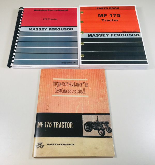 Massey Ferguson Mf 175 Tractor Service Operators Parts Manual Workshop Set Mf175