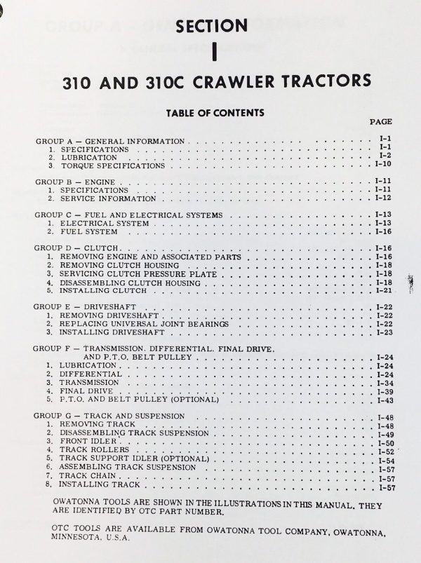 Case 310 310C Crawler Dozer 210B 310 Wheel Tractor Loader Service Manual Book - Image 3