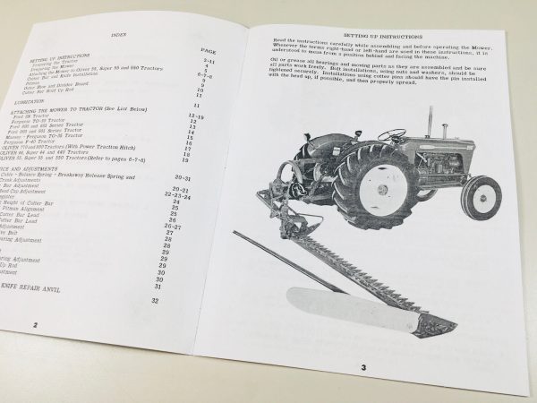 Oliver 356 Mower Operators Instructioins Manual Ferguson To-30 F-40 Tractor - Image 3