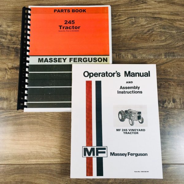 Massey Ferguson 245 Vineyard Tractor Parts Operators Manual Set Catalog Owners